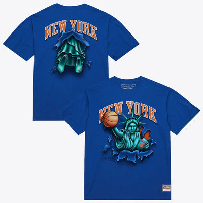 New York Knicks Mitchell & Ness Breakthrough T-Shirt - Blue