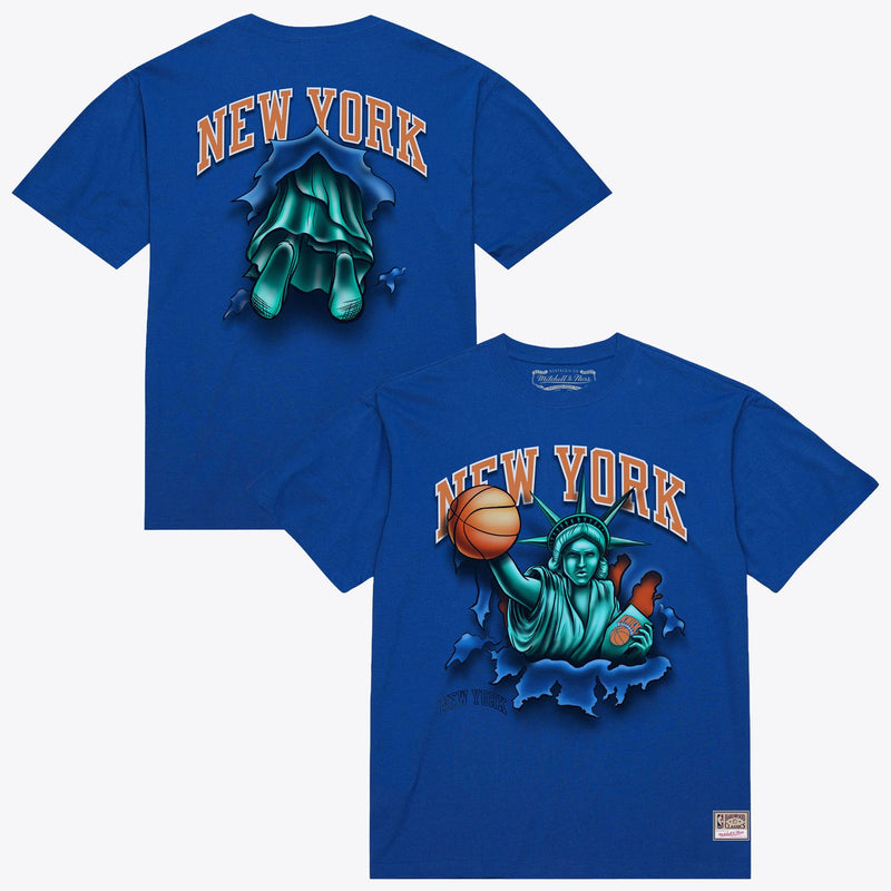 New York Knicks Mitchell & Ness Breakthrough T-Shirt - Blue