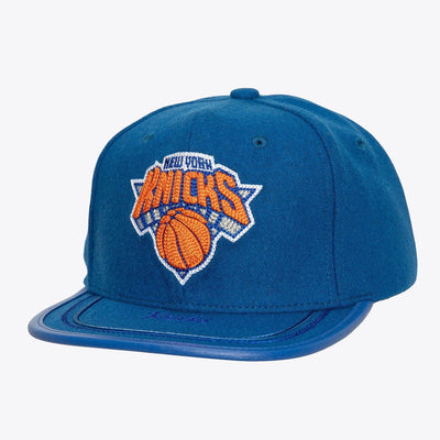 New York Knicks Mitchell & Ness Upscale Snapback Hat - Blue