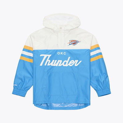 Oklahoma City Thunder Mitchell & Ness Head Coach Lightweight Anorak Quarter-Zip Windbreaker - Blue