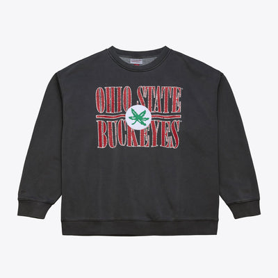 Ohio State Buckeyes Mitchell & Ness Downtown Fleece Sweatshirt - Charcoal