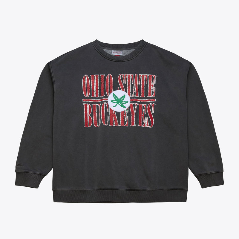 Ohio State Buckeyes Mitchell & Ness Downtown Fleece Sweatshirt - Charcoal