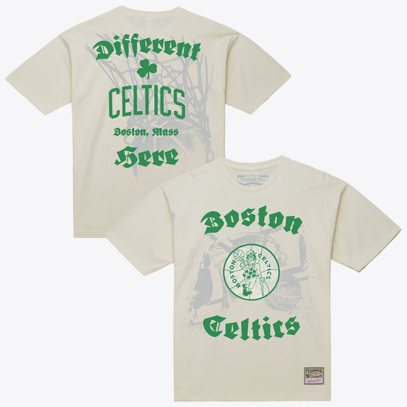 Boston Celtics Mitchell & Ness Hardwood Classics Chapters T-Shirt - Cream