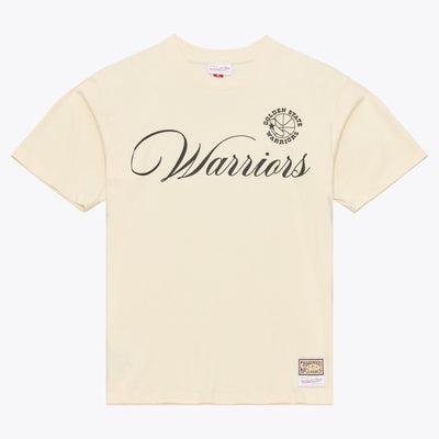 Golden State Warriors Mitchell & Ness Hardwood Classics Cookies & Cream T-Shirt - Cream