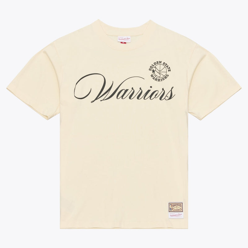 Golden State Warriors Mitchell & Ness Hardwood Classics Cookies & Cream T-Shirt - Cream