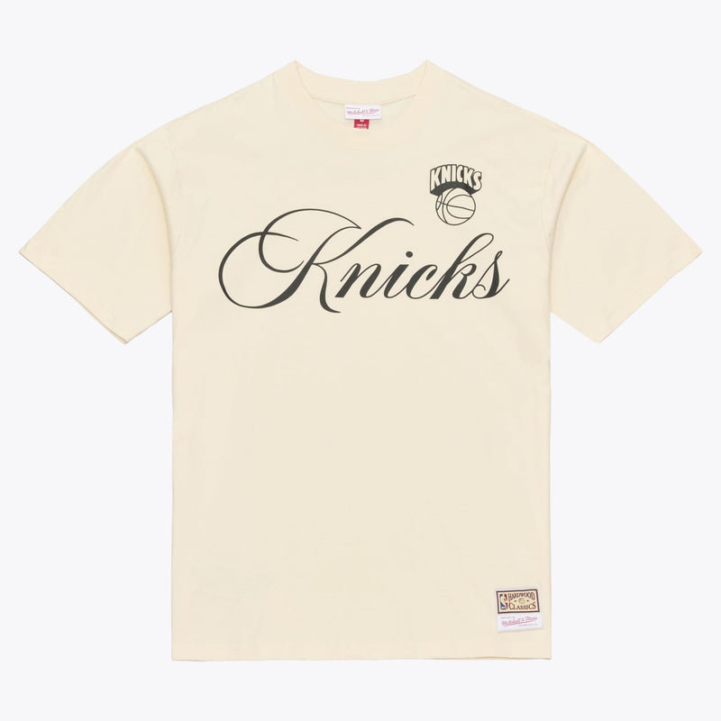 New York Knicks Mitchell & Ness Hardwood Classics Cookies & Cream T-Shirt - Cream