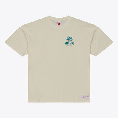 San Jose Sharks Mitchell & Ness Core Essentials T-Shirt - Cream