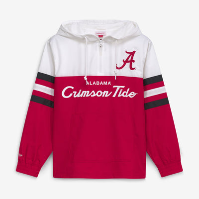 Alabama Crimson Tide Mitchell & Ness Head Coach Lightweight Anorak Half-Zip Windbreaker - Crimson