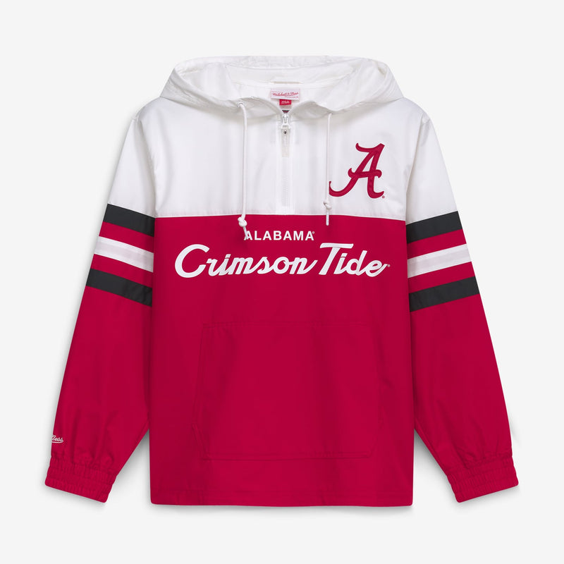Alabama Crimson Tide Mitchell & Ness Head Coach Lightweight Anorak Half-Zip Windbreaker - Crimson