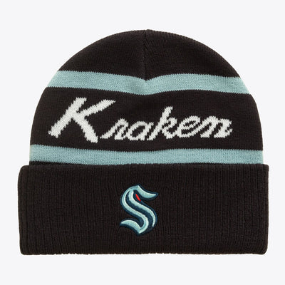 Seattle Kraken Mitchell & Ness Head Coach Cuffed Knit Hat - Deep Sea Blue