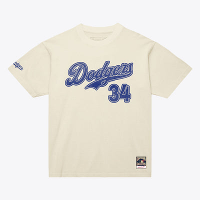 Fernando Valenzuela Los Angeles Dodgers Mitchell & Ness Cooperstown Collection Throwback Name & Number T-Shirt - Cream