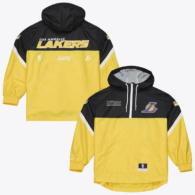 Los Angeles Lakers Mitchell & Ness Triple Check Half-Zip Windbreaker Jacket - Gold