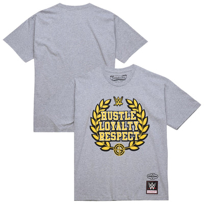 John Cena Mitchell & Ness Hustle Loyalty Respect Wreath Classic T-Shirt - Heather Gray