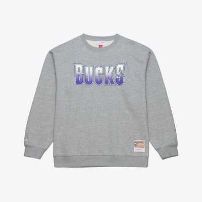 Milwaukee Bucks Mitchell & Ness Walk-Off Fleece Sweatshirt - Heather Gray