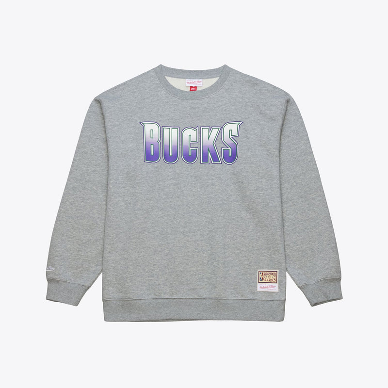 Milwaukee Bucks Mitchell & Ness Walk-Off Fleece Sweatshirt - Heather Gray