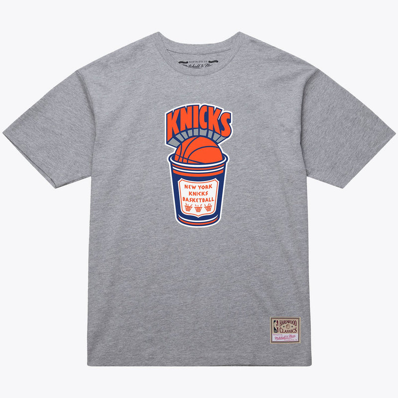 New York Knicks Mitchell & Ness Coffee Cup T-Shirt - Heather Gray