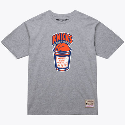 New York Knicks Mitchell & Ness Coffee Cup T-Shirt - Heather Gray