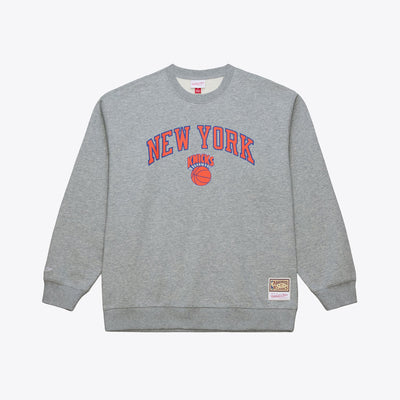 New York Knicks Mitchell & Ness Walk-Off Fleece Sweatshirt - Heather Gray