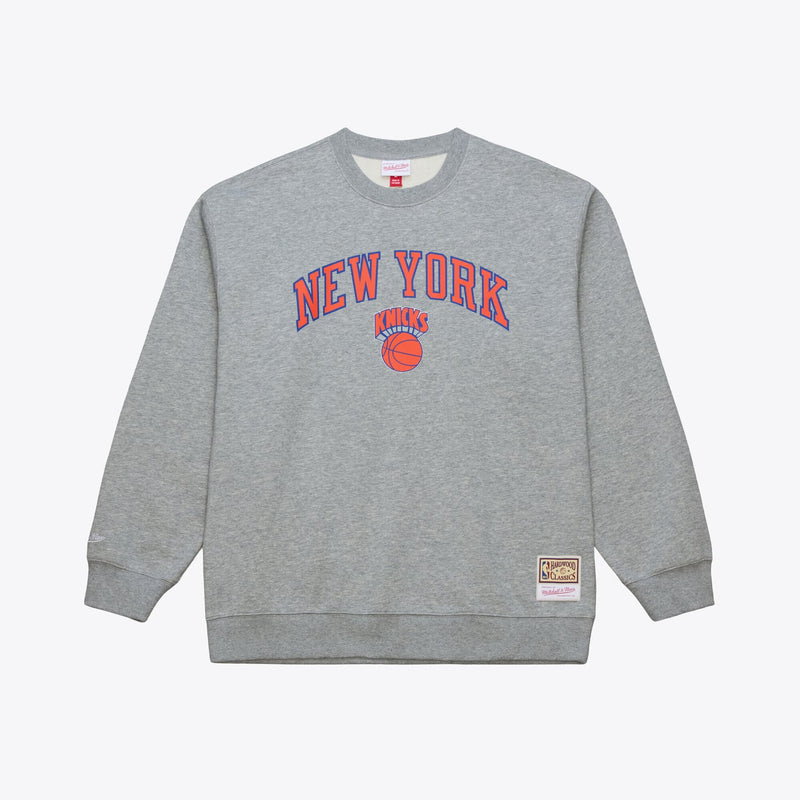 New York Knicks Mitchell & Ness Walk-Off Fleece Sweatshirt - Heather Gray