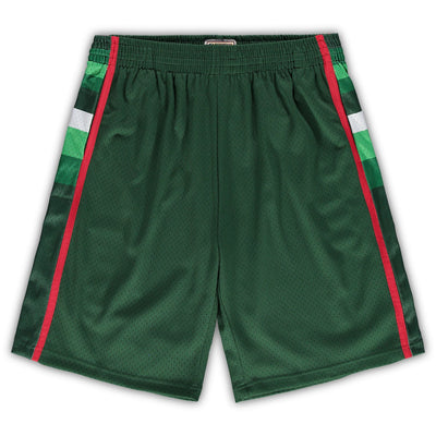 Milwaukee Bucks Mitchell & Ness Big & Tall Hardwood Classics Team Swingman Shorts - Hunter Green