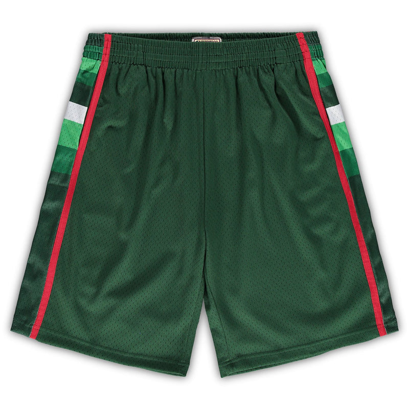 Milwaukee Bucks Mitchell & Ness Big & Tall Hardwood Classics Team Swingman Shorts - Hunter Green