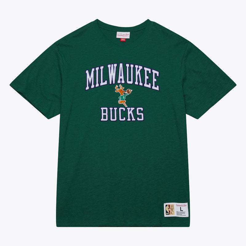 Milwaukee Bucks Mitchell & Ness Hardwood Classics Legendary Slub T-Shirt - Hunter Green