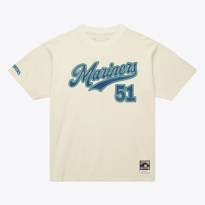 Ichiro Suzuki Seattle Mariners Mitchell & Ness Cooperstown Collection Throwback Name & Number T-Shirt - Cream