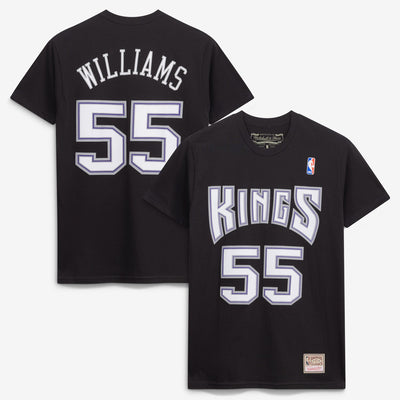 Jason Williams Sacramento Kings Mitchell & Ness Hardwood Classics Team Name & Number T-Shirt - Black