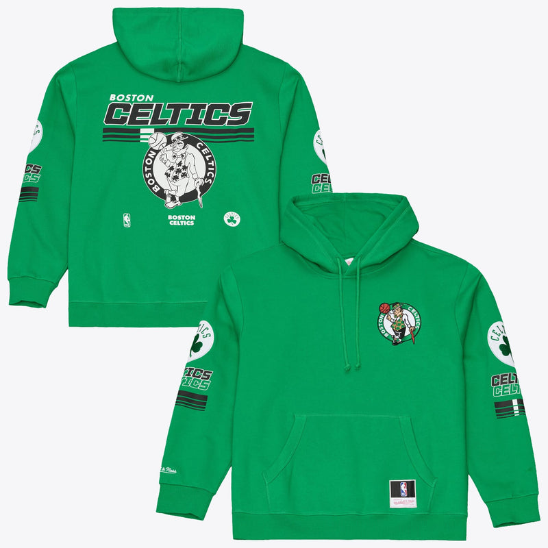 Boston Celtics Mitchell & Ness Triple Check Fleece Hoodie - Kelly Green
