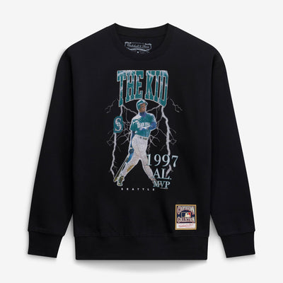 Ken Griffey Jr. Seattle Mariners Mitchell & Ness Cooperstown Collection Nickname Player Graphic Sweatshirt - Black