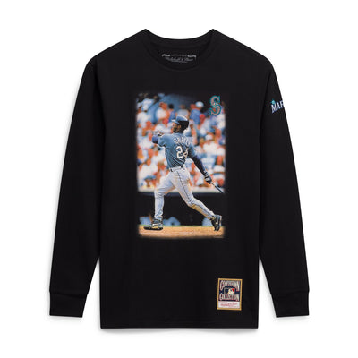 Ken Griffey Jr. Seattle Mariners Mitchell & Ness Player Graphic Long Sleeve T-Shirt - Black