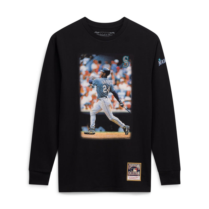 Ken Griffey Jr. Seattle Mariners Mitchell & Ness Player Graphic Long Sleeve T-Shirt - Black