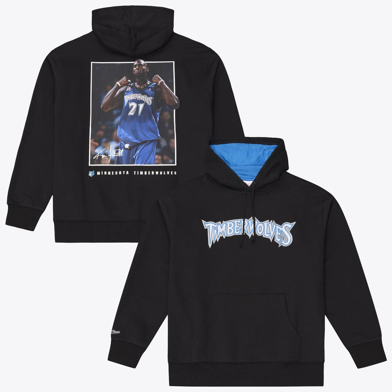 Kevin Garnett Minnesota Timberwolves Mitchell & Ness Player Fleece Hoodie - Black