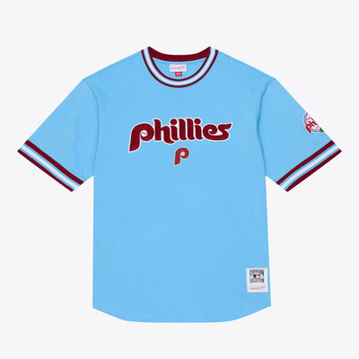 Philadelphia Phillies Mitchell & Ness Wild Pitch Ringer T-Shirt - Light Blue