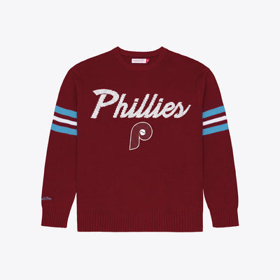 Philadelphia Phillies Mitchell & Ness Head Coach Sweater - Maroon