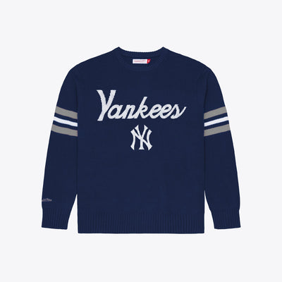 New York Yankees Mitchell & Ness Head Coach Sweater - Navy