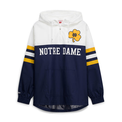 Notre Dame Fighting Irish Mitchell & Ness Head Coach Lightweight Anorak Half-Zip Windbreaker - Navy