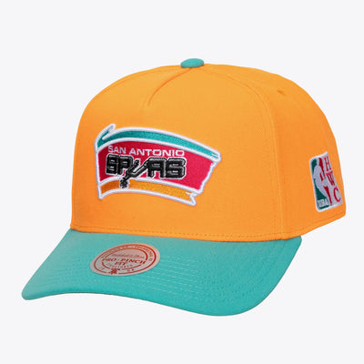 San Antonio Spurs Mitchell & Ness Hardwood Classics Legendary Away Pro-Pinch Adjustable Hat - Orange