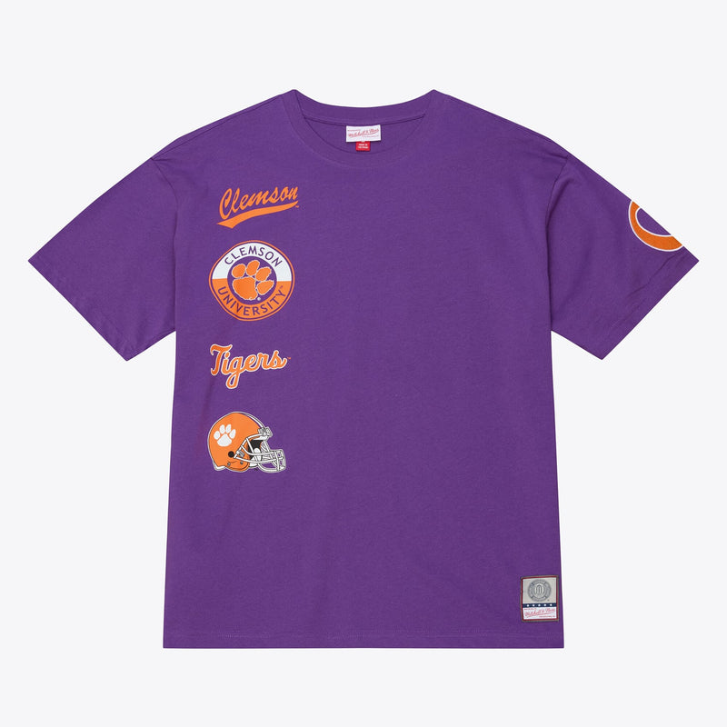 Clemson Tigers Mitchell & Ness Double Clutch Premium T-Shirt - Purple