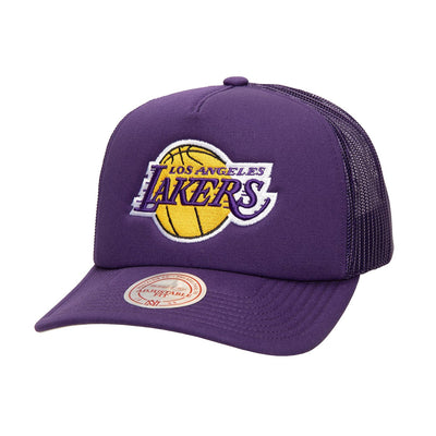 Los Angeles Lakers Mitchell & Ness Core Evergreen OTC Trucker Adjustable Hat - Purple