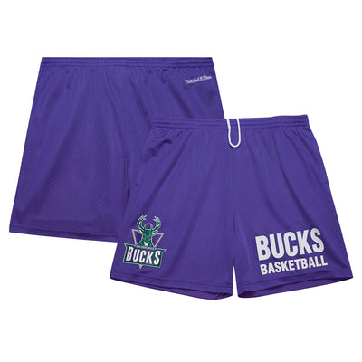 Milwaukee Bucks Mitchell & Ness Hardwood Classics Gameday Mesh Shorts - Purple