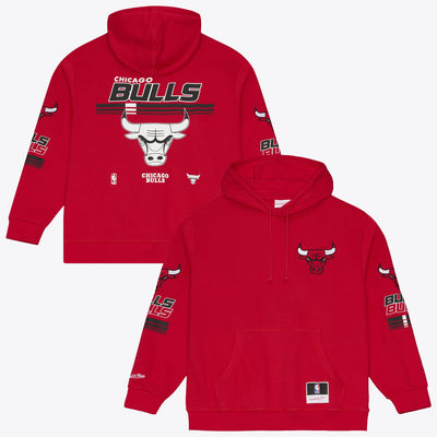 Chicago Bulls Mitchell & Ness Triple Check Fleece Hoodie - Red