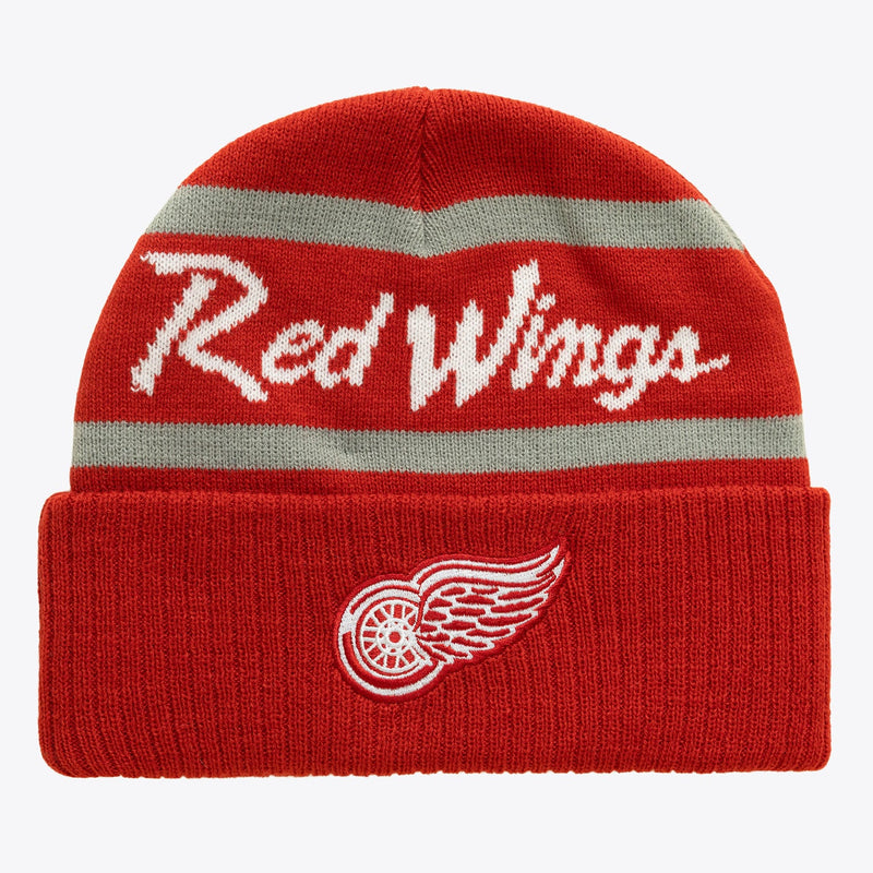 Detroit Red Wings Mitchell & Ness Head Coach Cuffed Knit Hat - Red