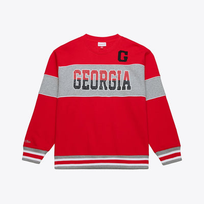 Georgia Bulldogs Mitchell & Ness Fleece Sweatshirt - Red