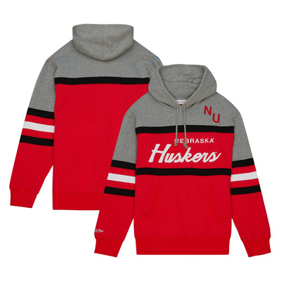 Nebraska Huskers Mitchell & Ness Head Coach Pullover Hoodie - Red