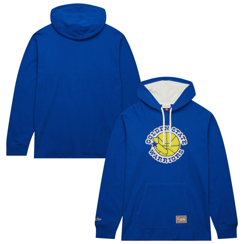 Golden State Warriors Mitchell & Ness Hardwood Classics Lightweight Thermal Pullover Hoodie - Royal