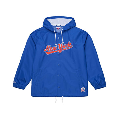New York Mets Mitchell & Ness Full-Snap Hooded Coaches Jacket - Royal