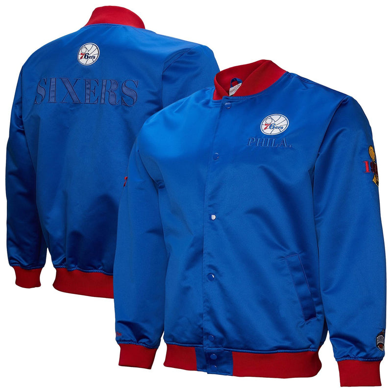 Philadelphia 76ers Mitchell & Ness Hardwood Classics Team OG 3.0 Lightweight Satin Full-Snap Jacket - Royal