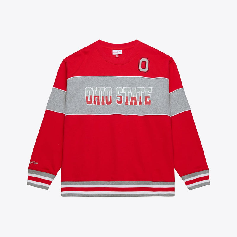 Ohio State Buckeyes Mitchell & Ness Fleece Sweatshirt - Scarlet