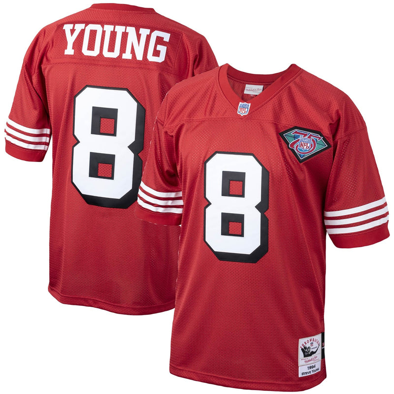 Steve Young San Francisco 49ers 1994 Mitchell & Ness Authentic Throwback Retired Player Jersey - Scarlet